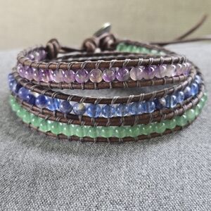 041 New Handmade Gemstones Wrap Bracelet